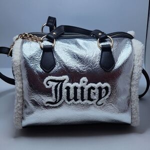 Juicy Couture Sherpa Silver Crossbody Handbag